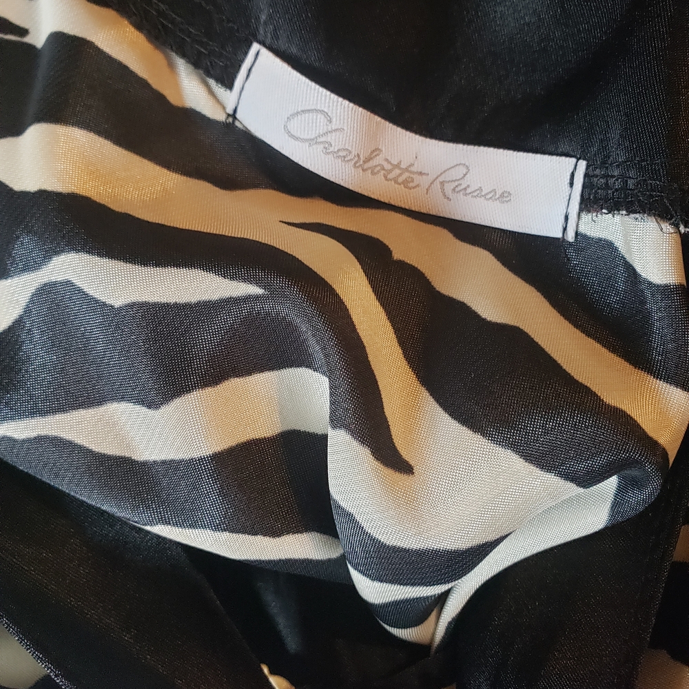 Charlotte Russe Black and White Zebra Print Blouse - Picture 2 of 4